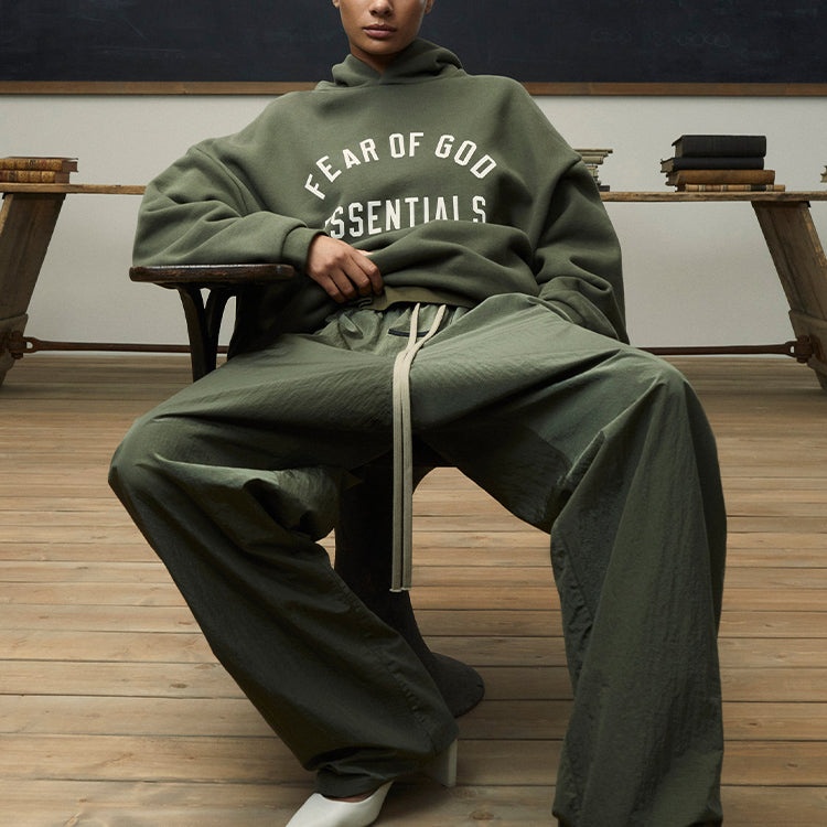 Fear of God Essentials Fleece Hoodie 'Military' 192BT246255F - 3