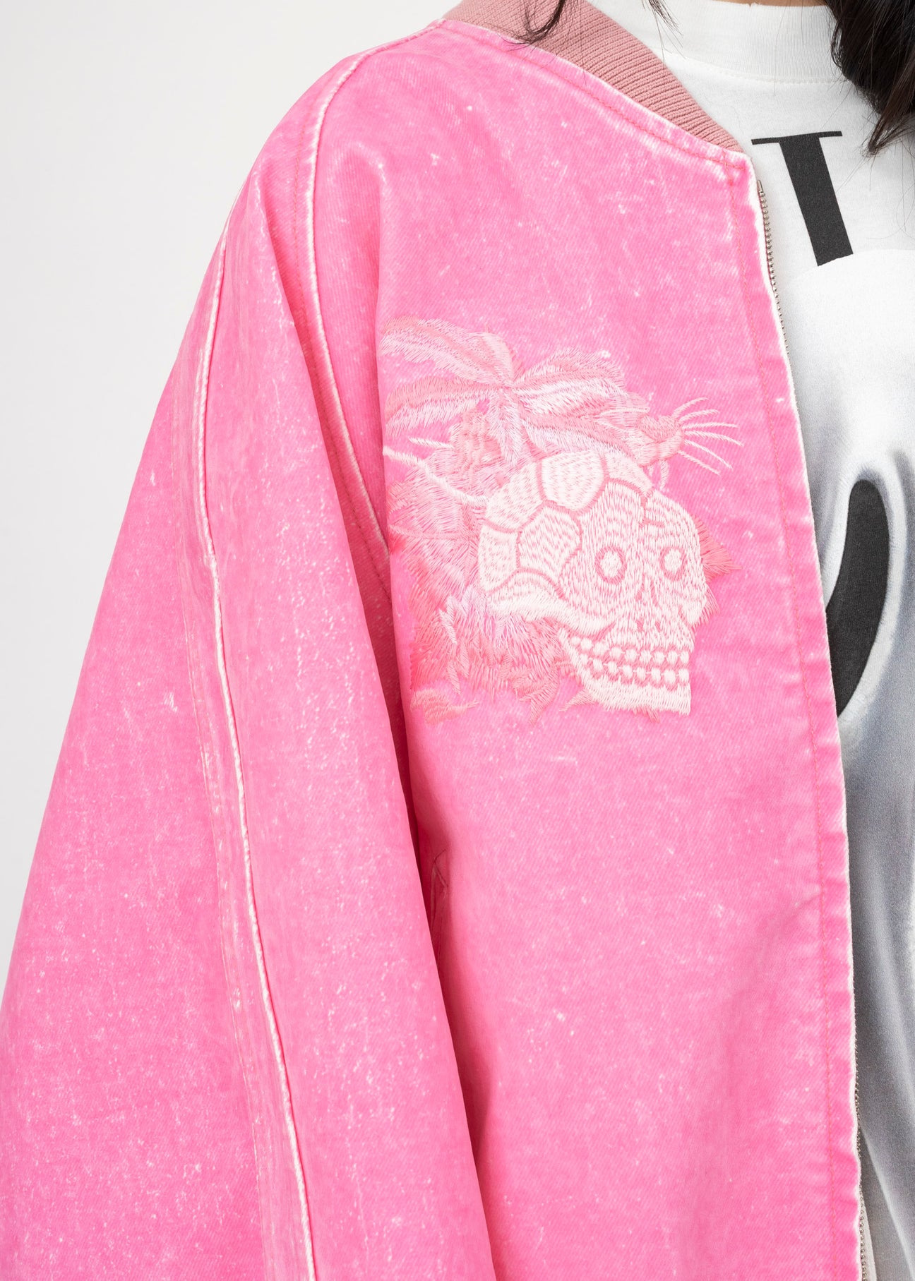 PINK DOUBLET FLOCKED DEINM SOUVENIR JACKET - 4