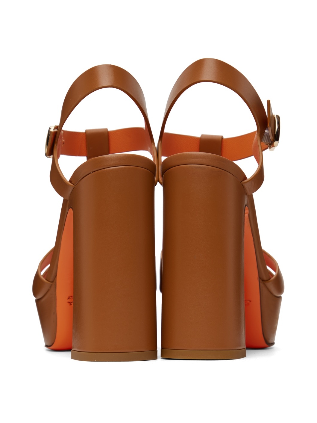 Tan Platform Heeled Sandals - 2