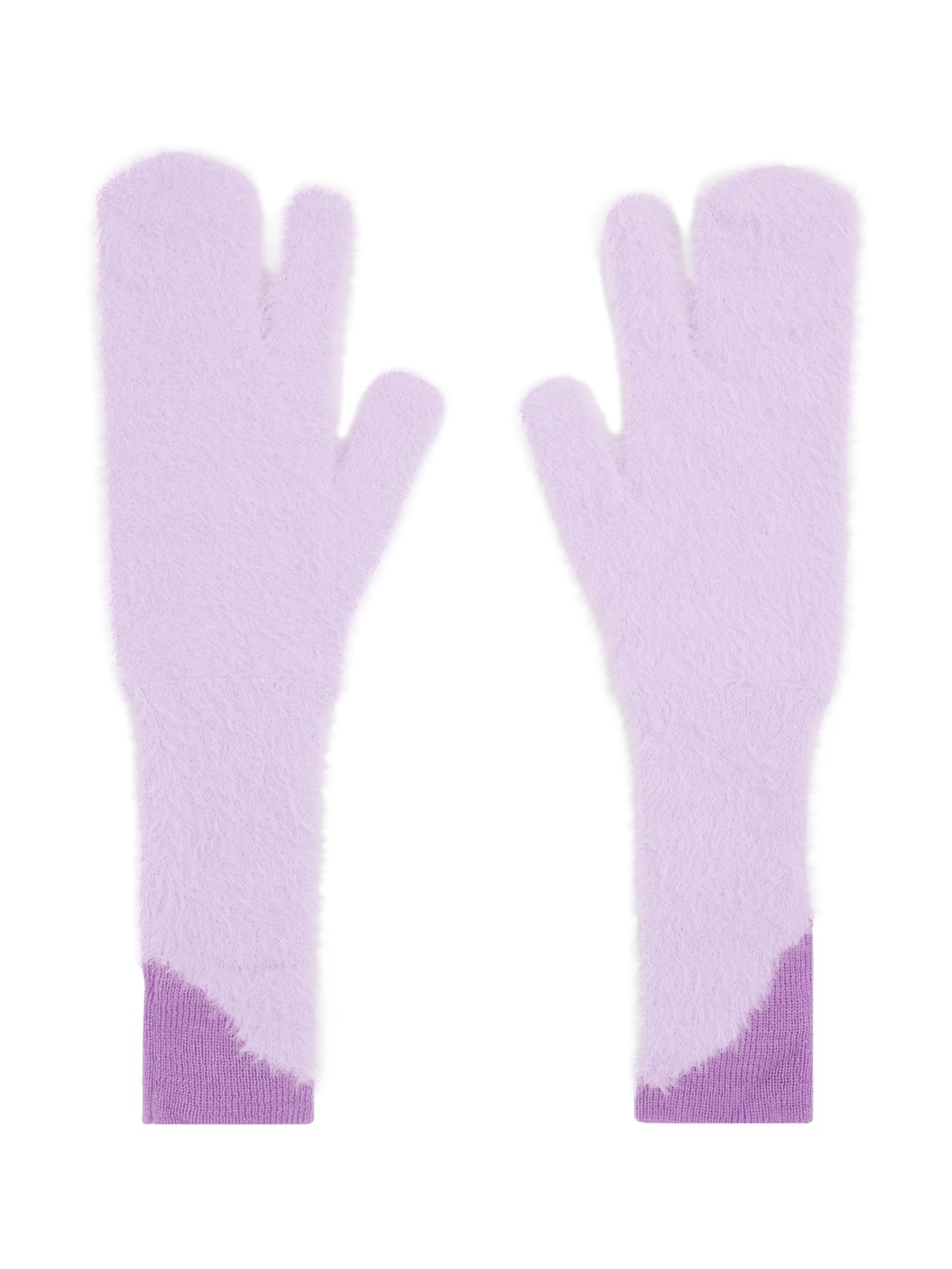 Purple Furry Worn Out Mitts - 2