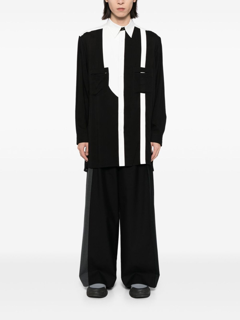 Yohji Yamamoto panelled long-sleeved shirt outlook