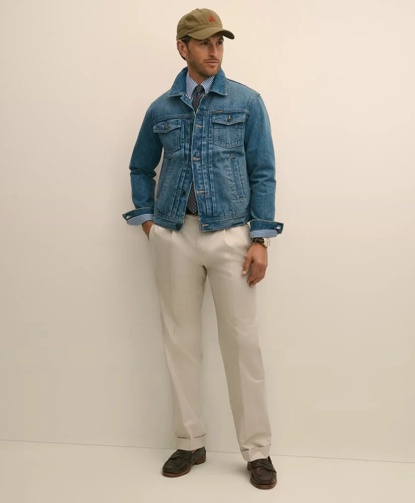 Pleated Traditional Fit Cotton Advantage Chino® Pants - 1