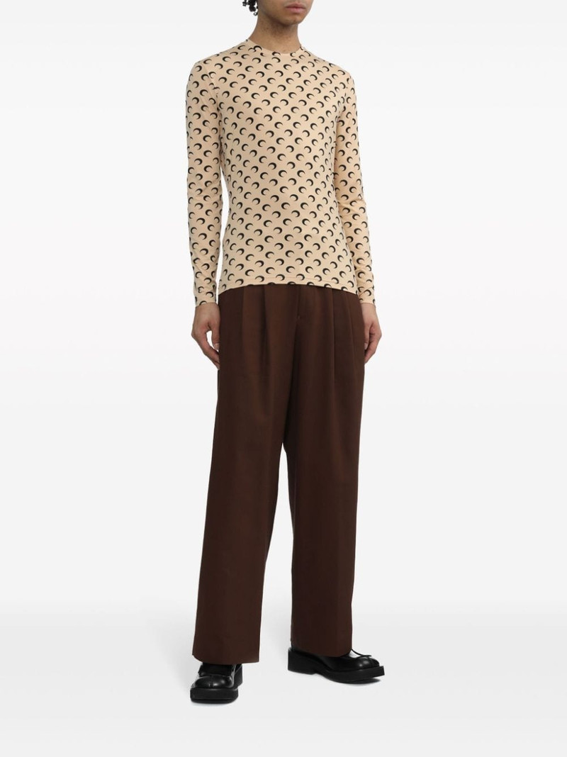 Marine Serre Regenerated moon-print long-sleeve T-shirt outlook
