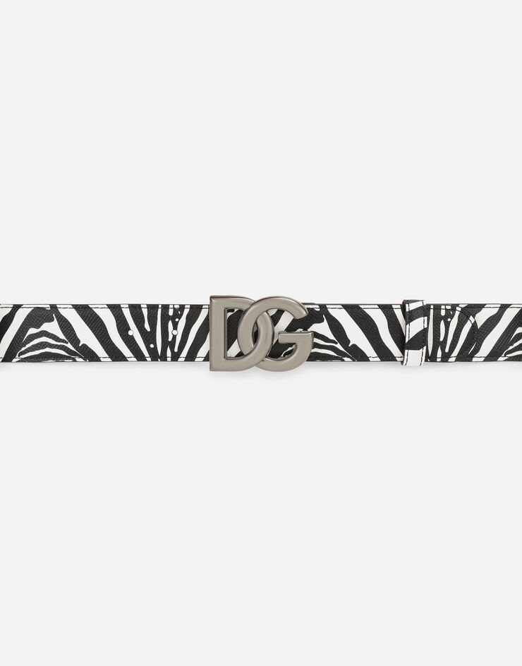 Flamingo-print calfskin belt - 4