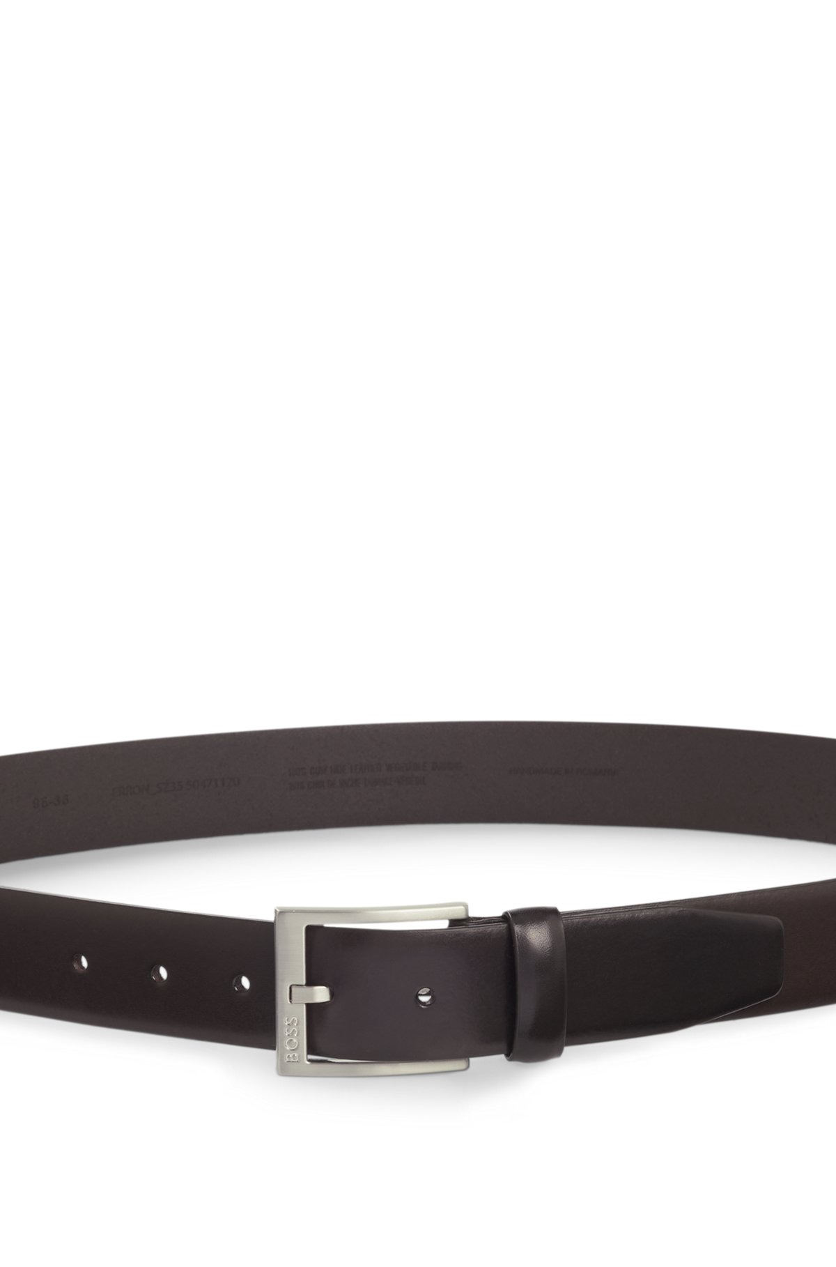 ITALIAN-LEATHER BELT WITH SILVER-TONED BUCKLE - 4