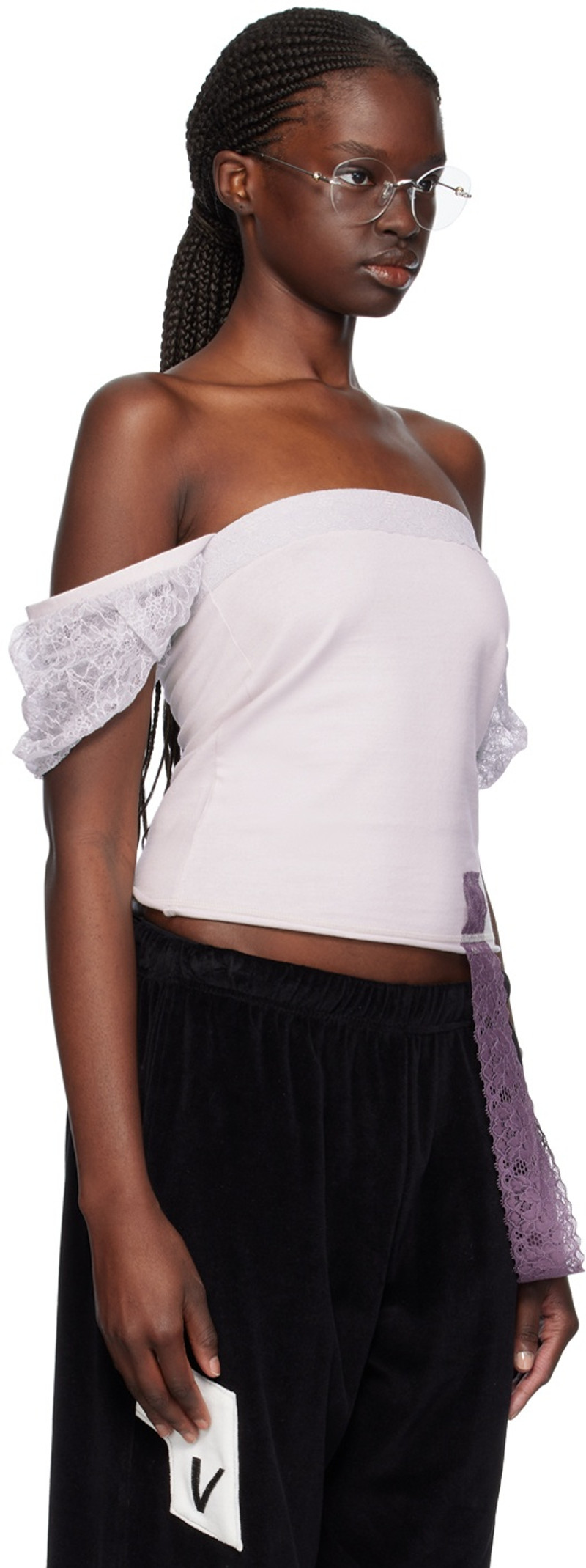 VeniceW Pink Lacey Top outlook