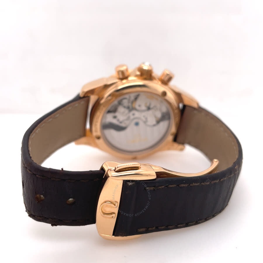 Pre-owned Omega De Ville Co-Axial Chronograph Automatic Diamond Brown Dial Ladies Watch 4677.60.37 - 2