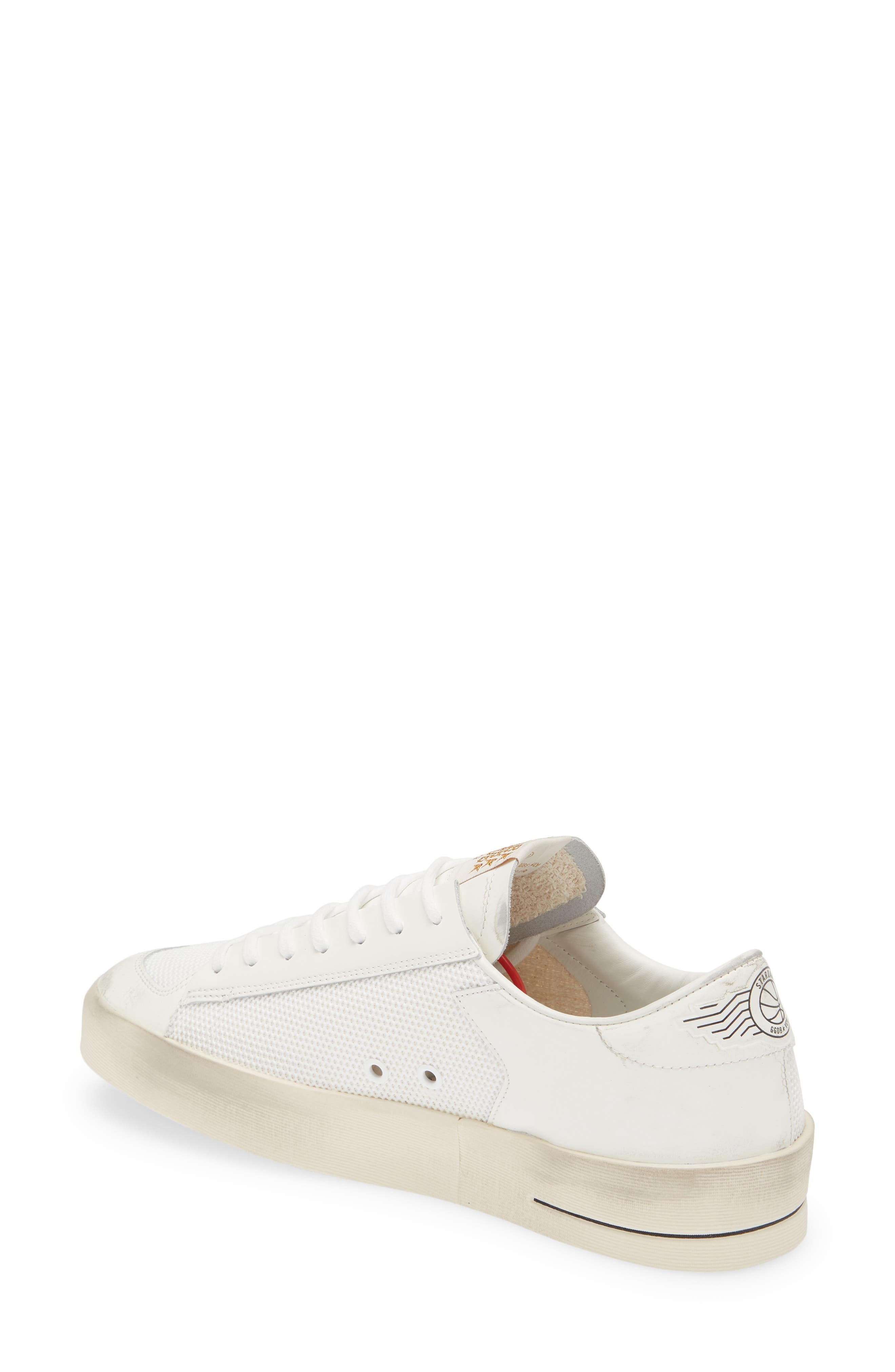 Golden Goose Stardan Mixed Media Sneaker in White/Black at Nordstrom - 2