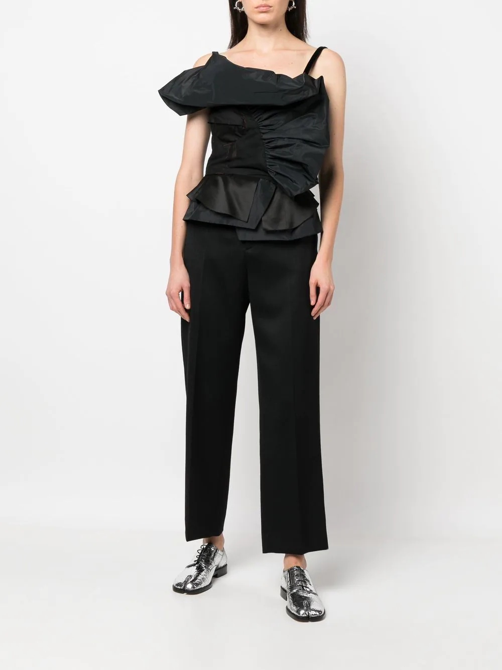 sculptural peplum top - 2