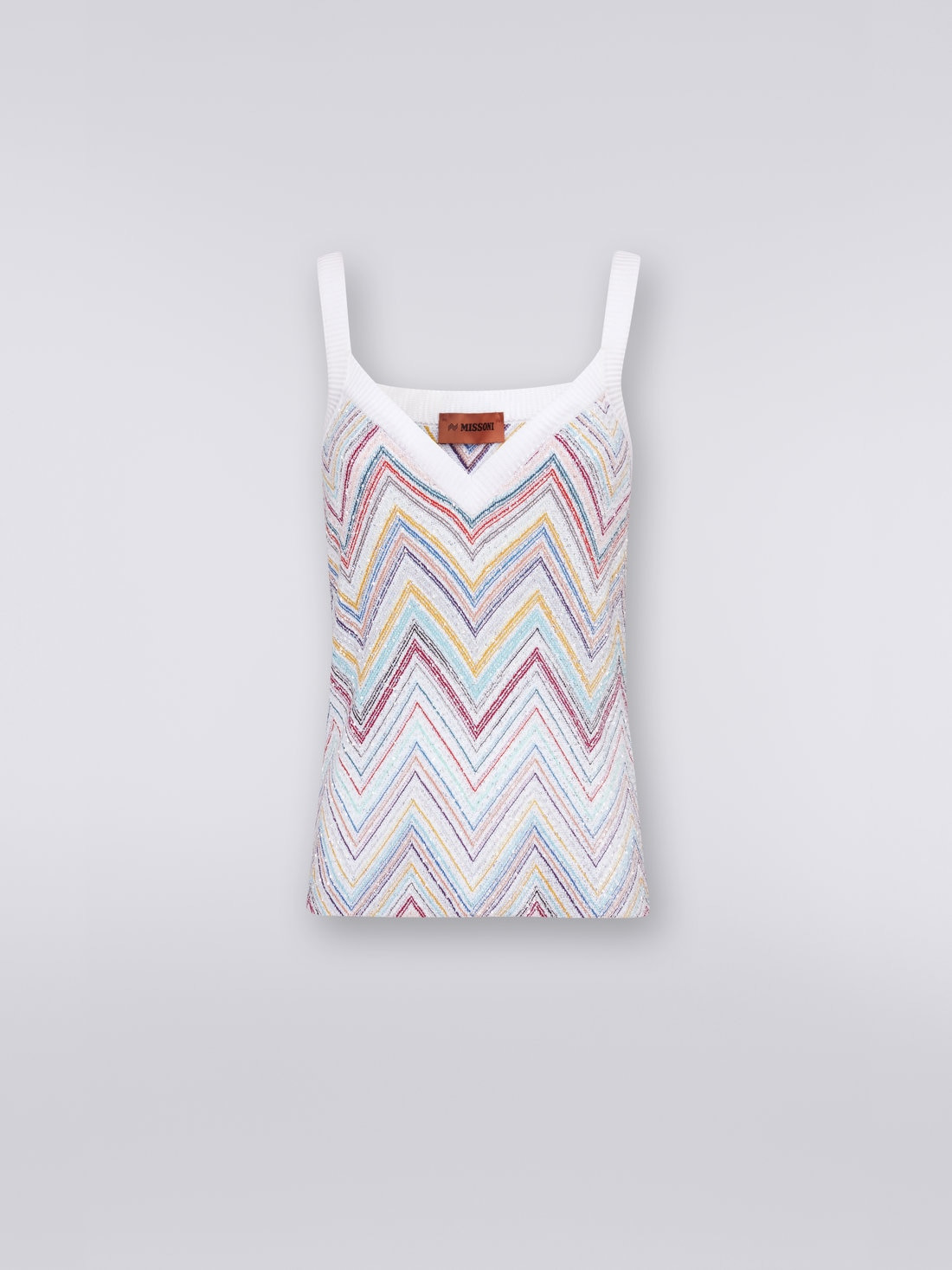 Chevron tank top with sequins - 1