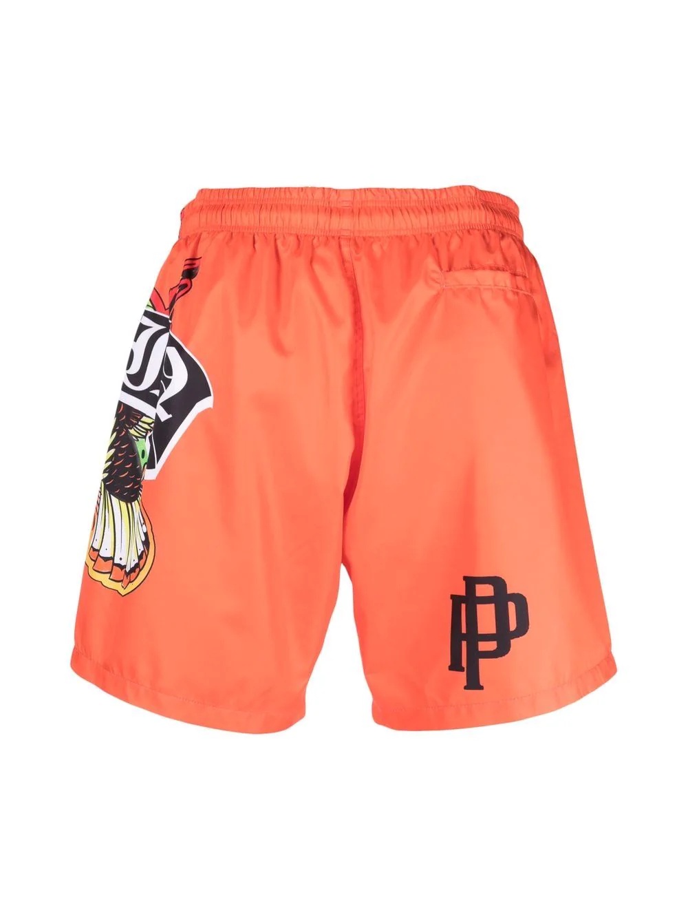 tattoo-print drawstring swimming trunks - 2