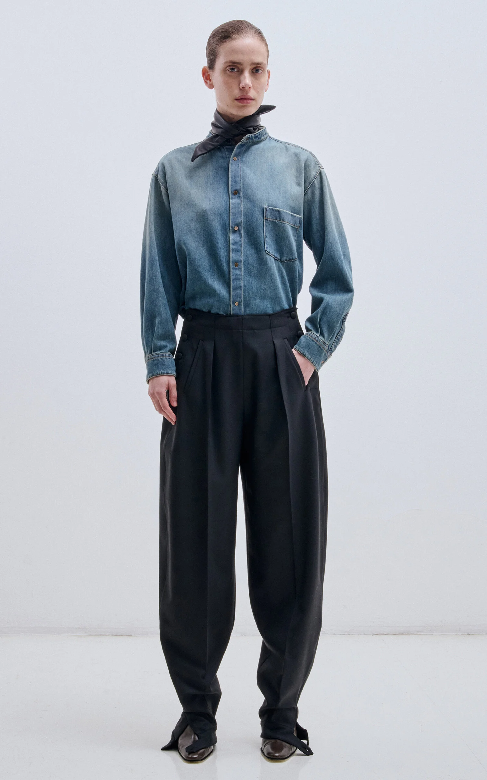 Meg Cotton-Tencel Denim Shirt blue - 1