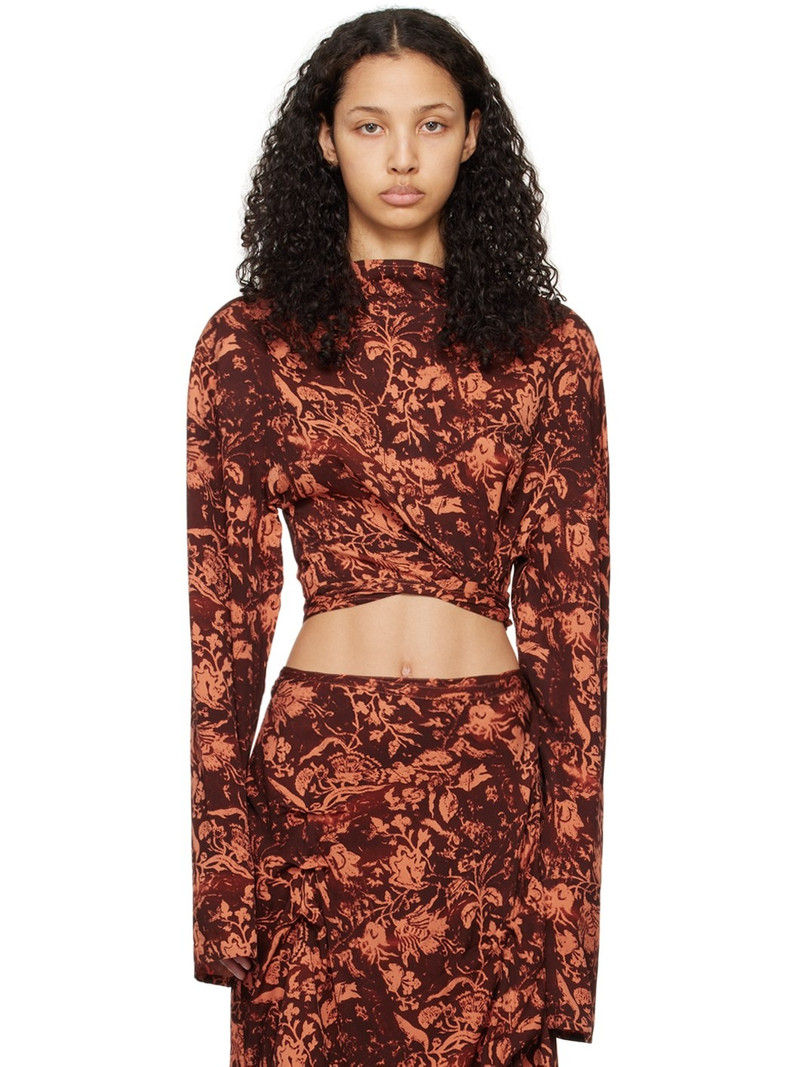 Brown & Orange Asymmetric T-Shirt 1