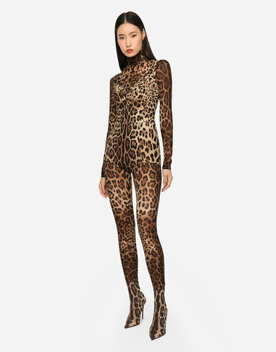 Dolce & Gabbana Sheer leopard-print jumpsuit outlook