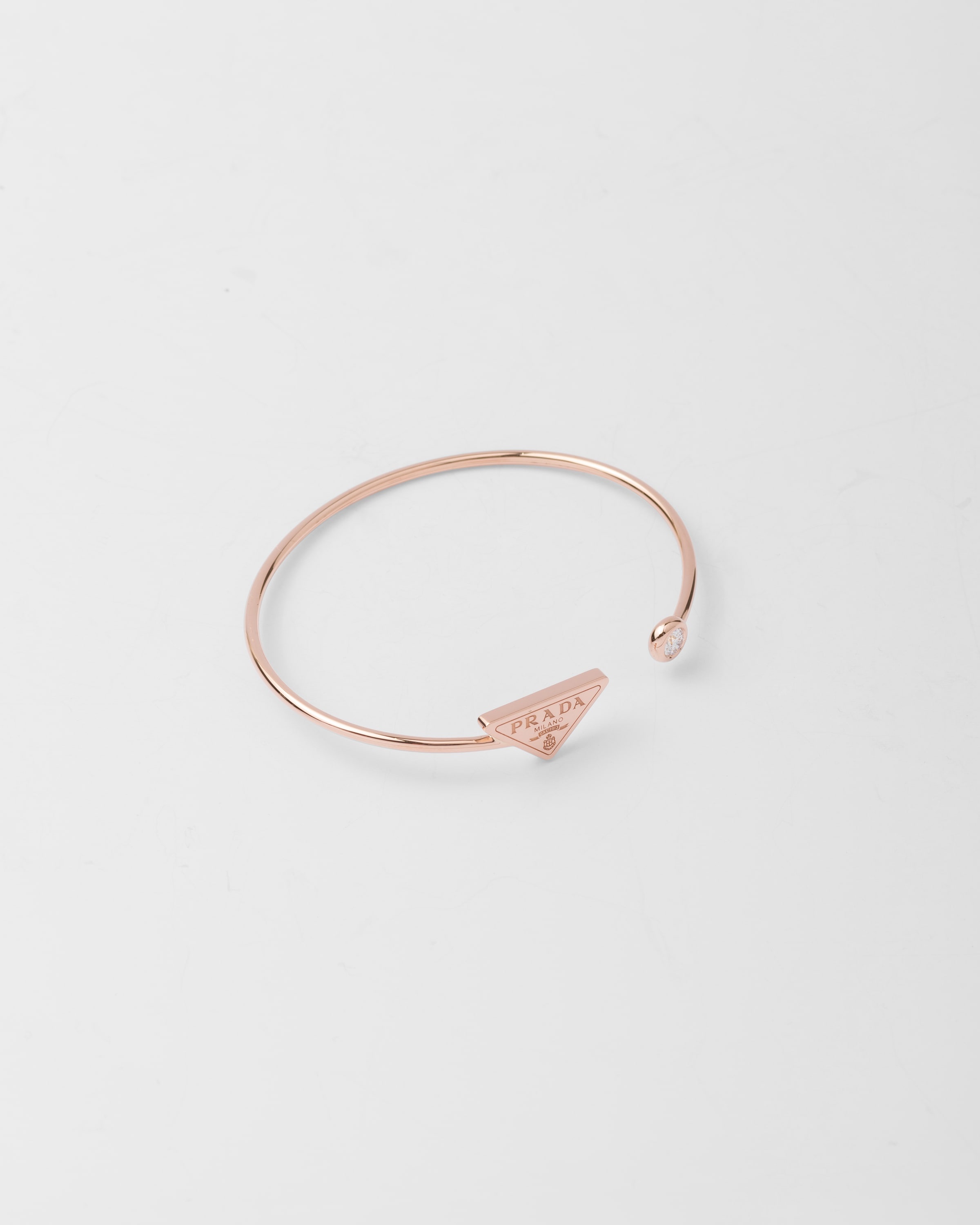 Eternal Gold bangle bracelet in pink gold with diamond - 1