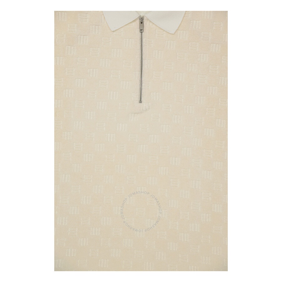 Ambush Men's White Asparagus Monogram Half Zip Polo Shirt - 7