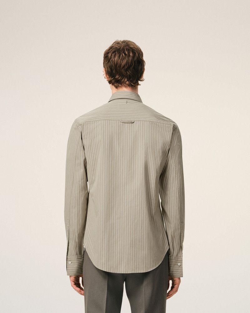 BEIGE COTTON LONG SLEEVE RUFFLED ADJUSTED SHIRT 5