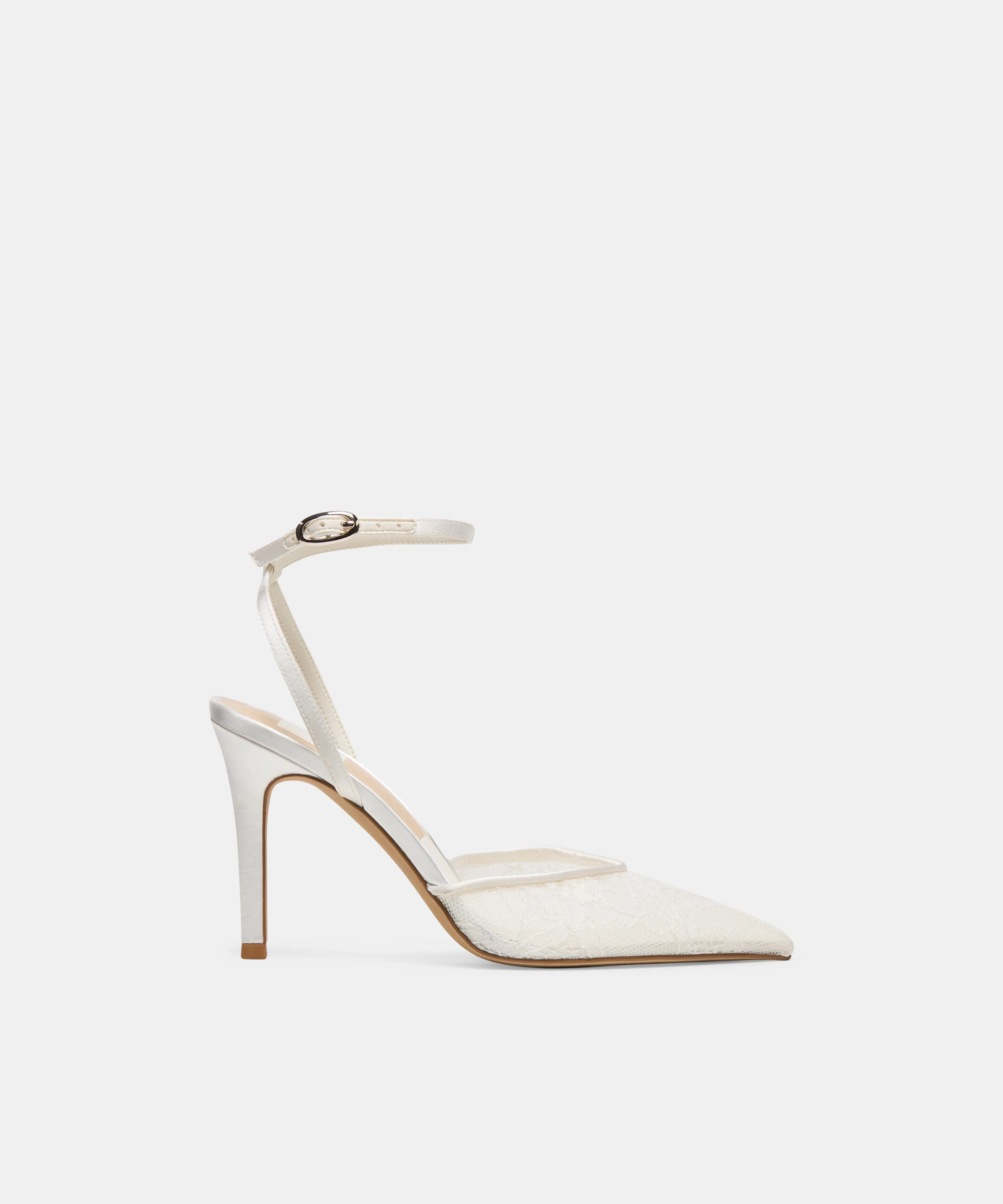 ELARA LACE HEELS WHITE LACE - 1