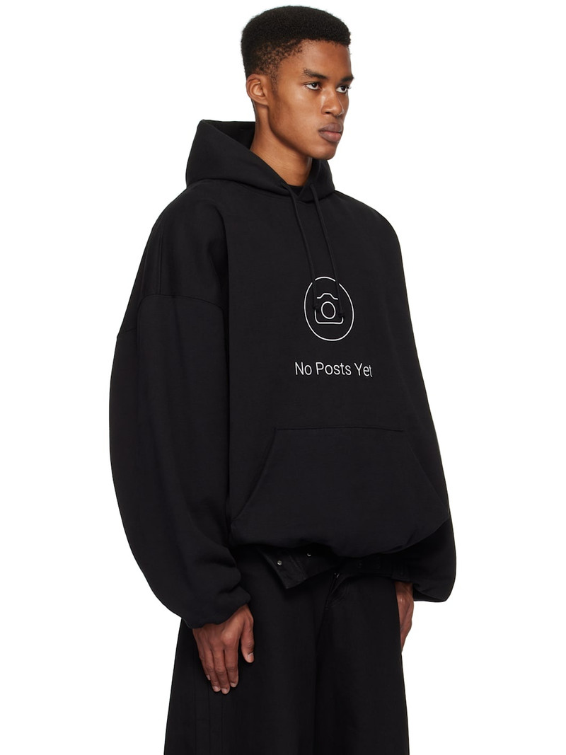 Black 'No Posts' Cropped Boxy Hoodie 2