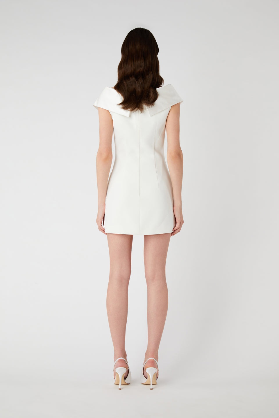 CADY MINI DRESS WITH DUCHESSE COLLAR AND BOW - 5