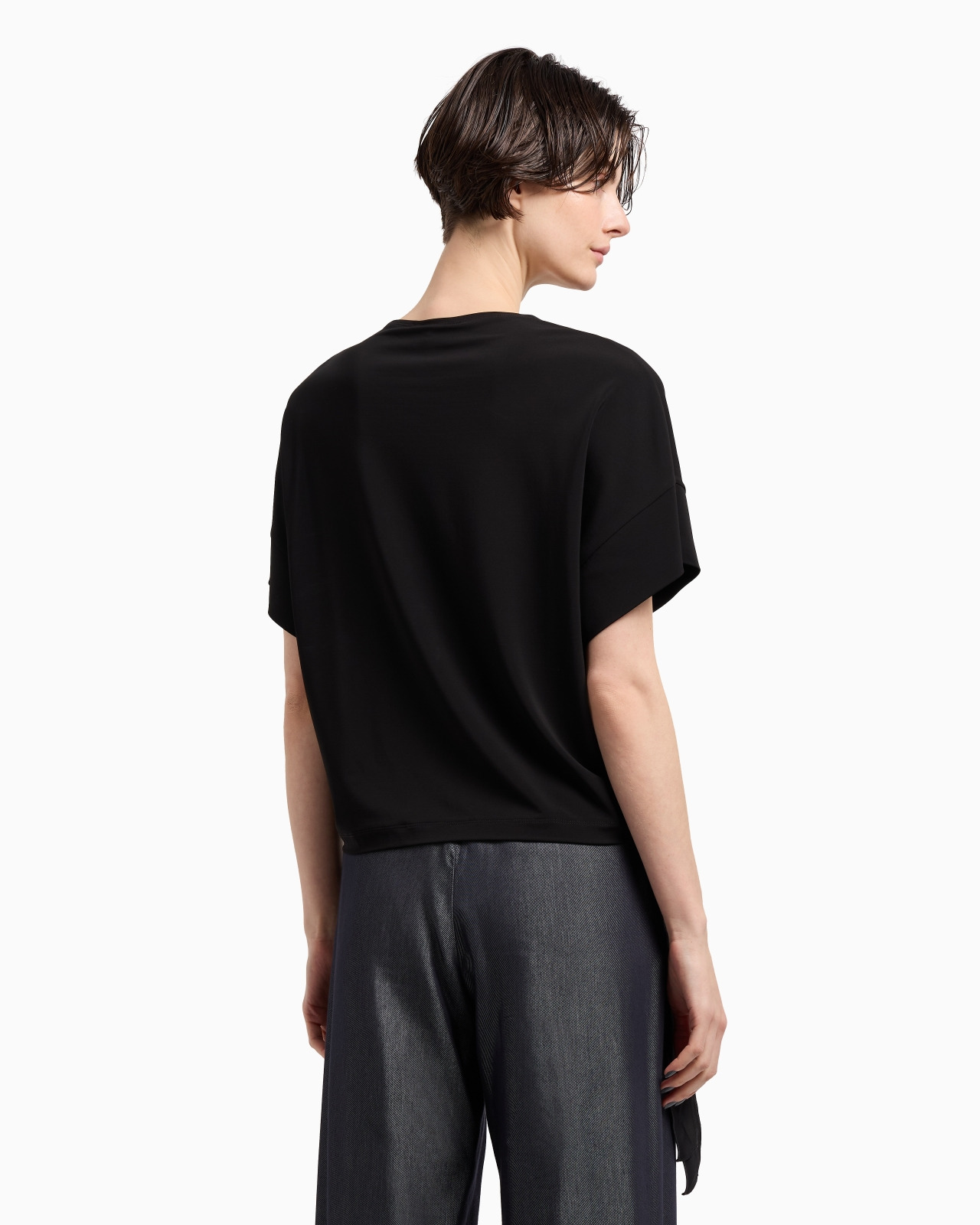 POLYGON CAPSULE COLLECTION T-SHIRT WITH STRETCH VISCOSE JERSEY RIBBONS - 3