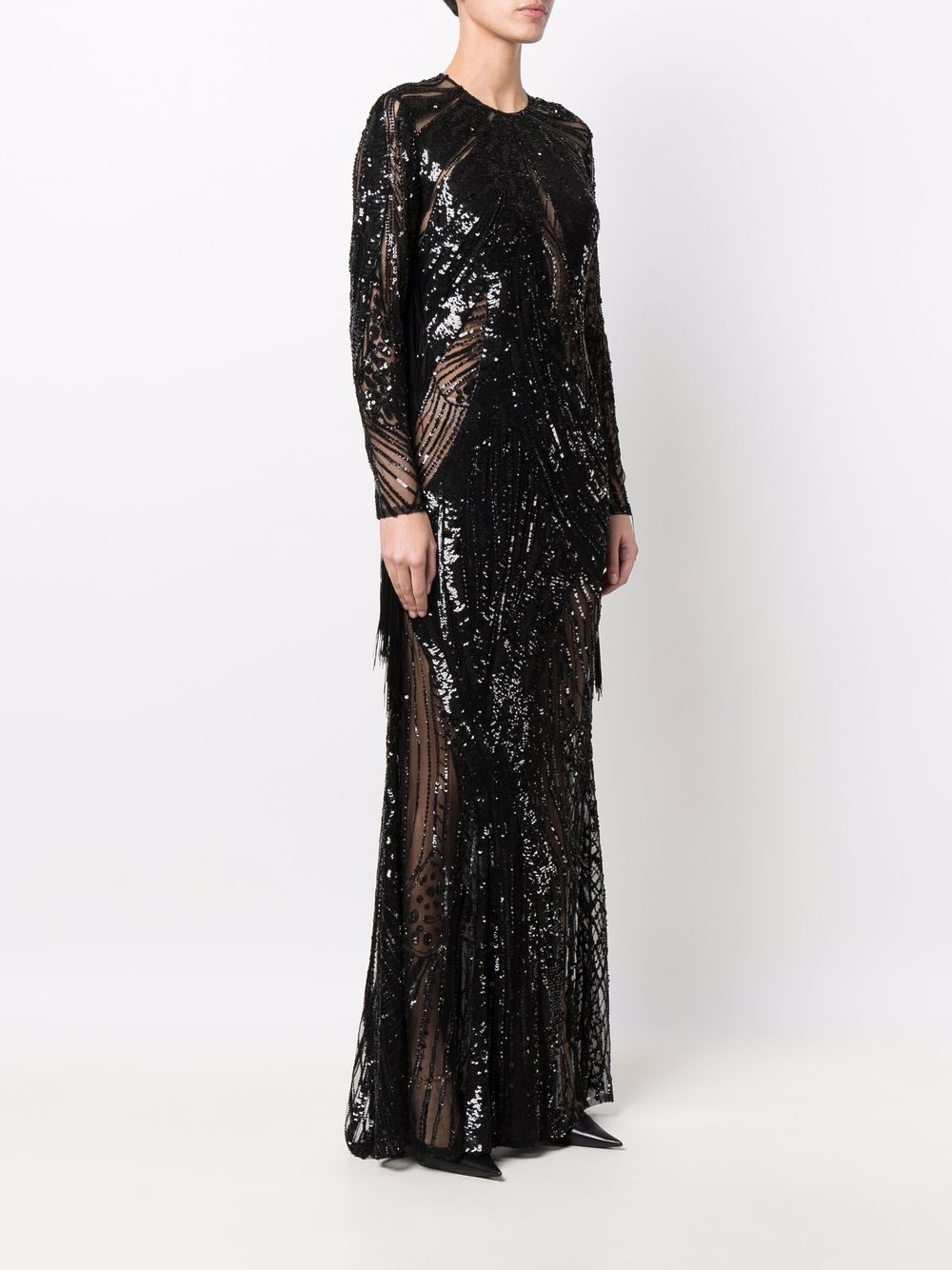 long bead-embellished gown - 3
