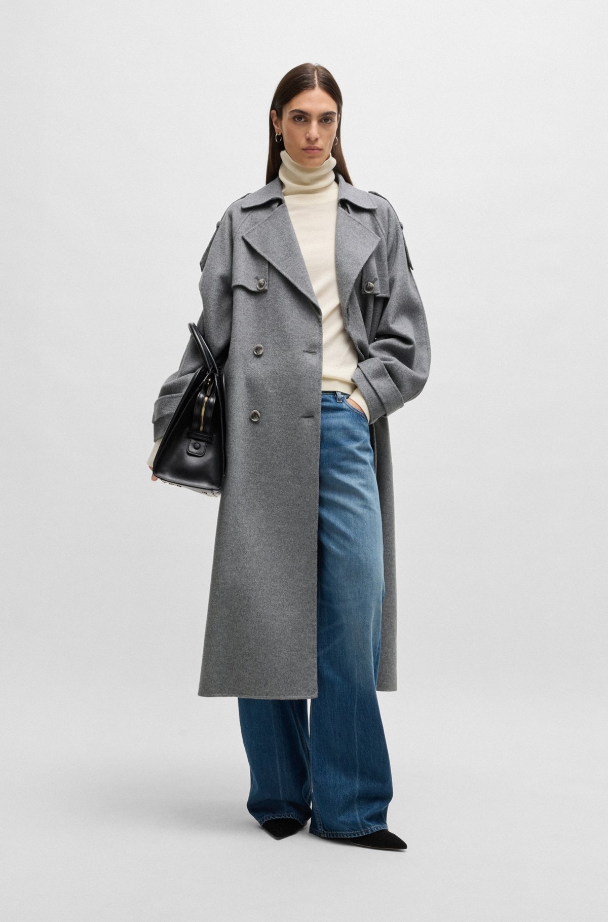 BELTED TRENCH COAT IN A WOOL BLEND - 3