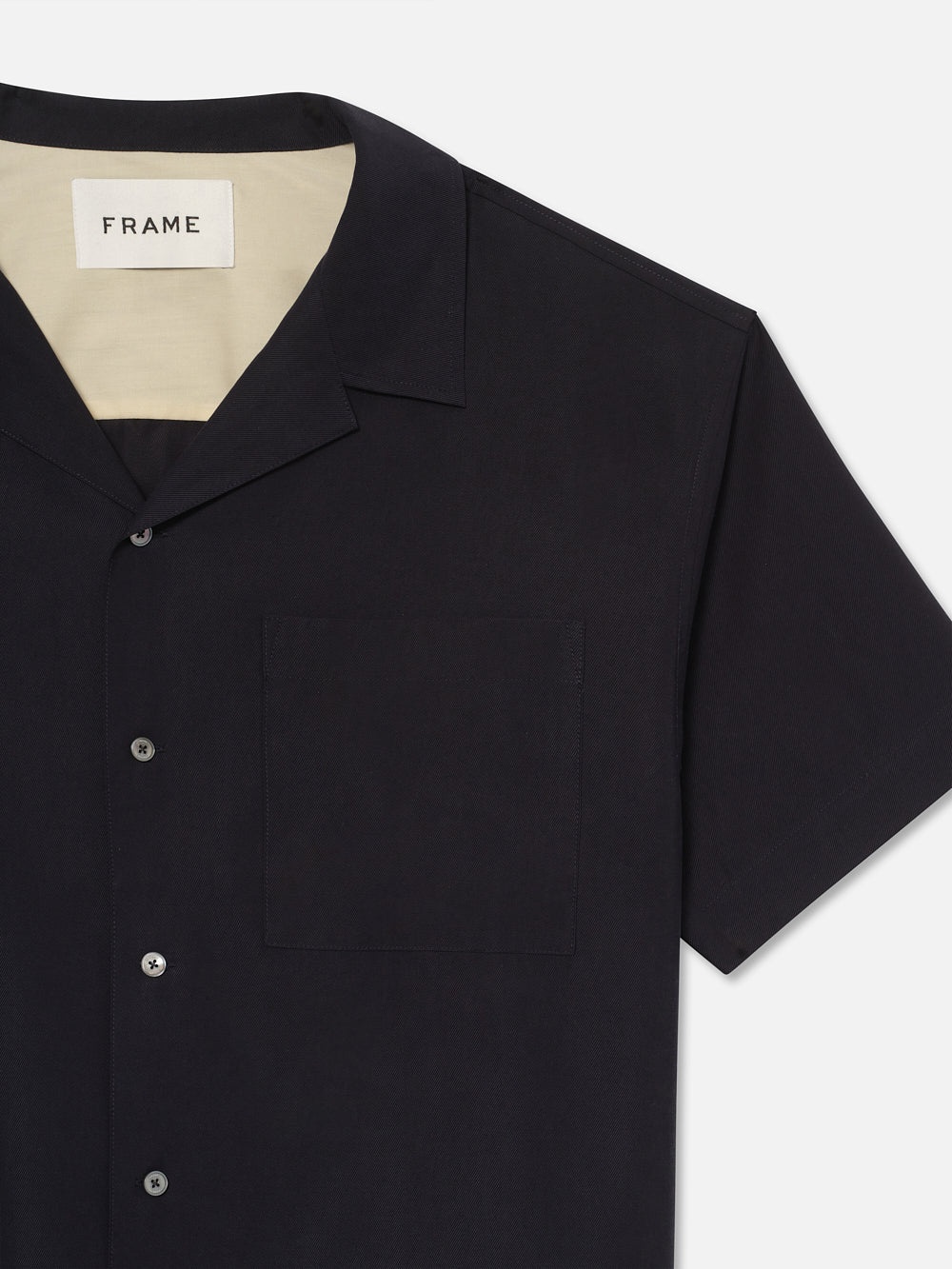 Short Sleeve Camp Collar Shirt in Dark Navy - 2