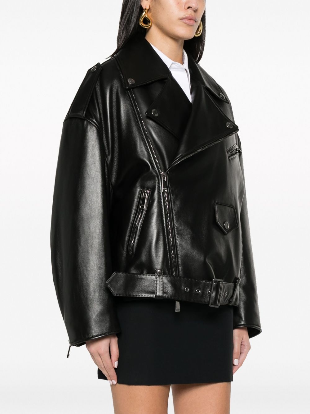 leather biker jacket - 3