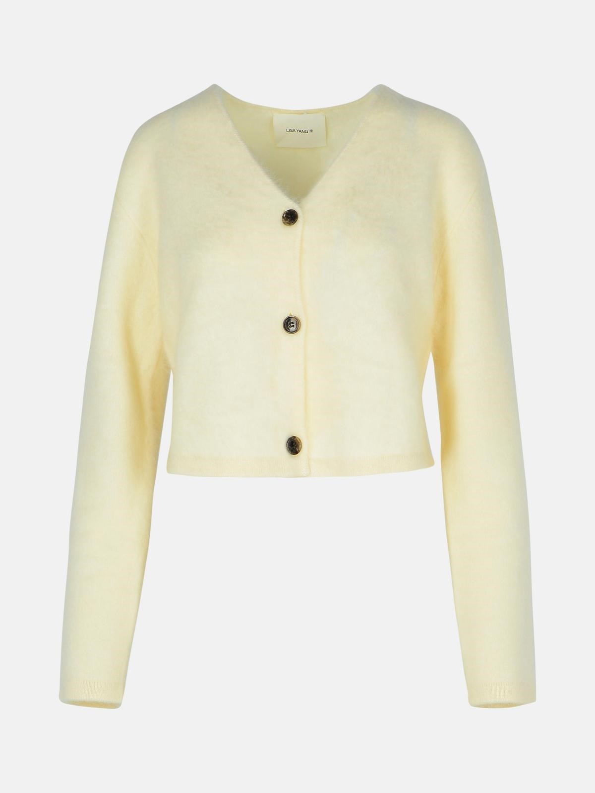 'FILIPPA' CREAM CASHMERE CARDIGAN - 1