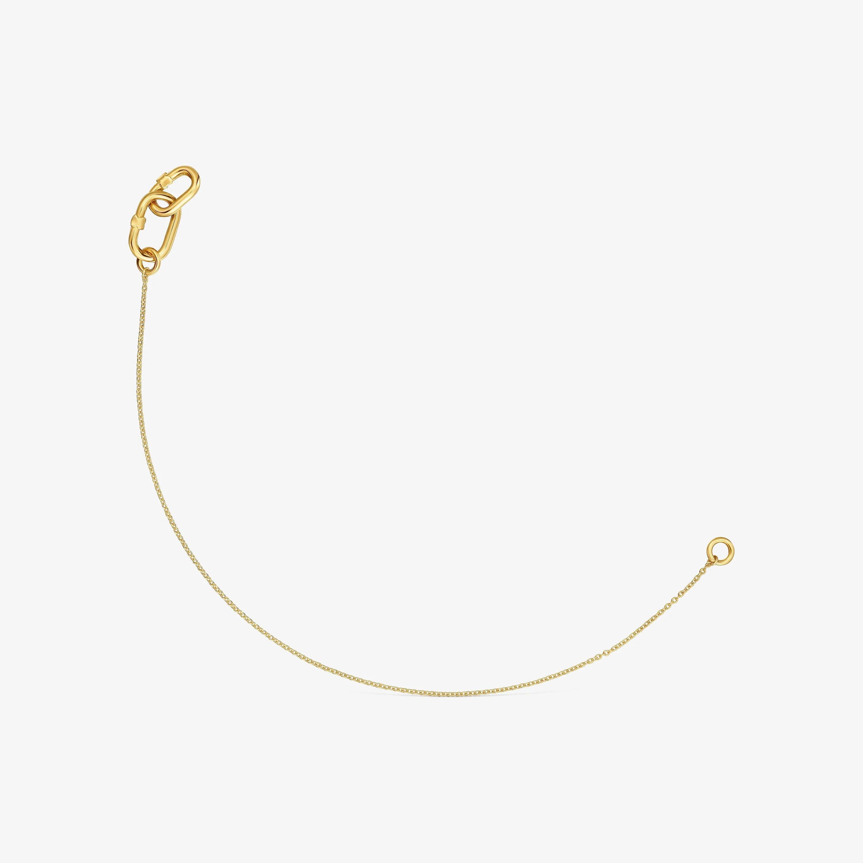 Hold Oval 18K solid gold double chain Bracelet - 1