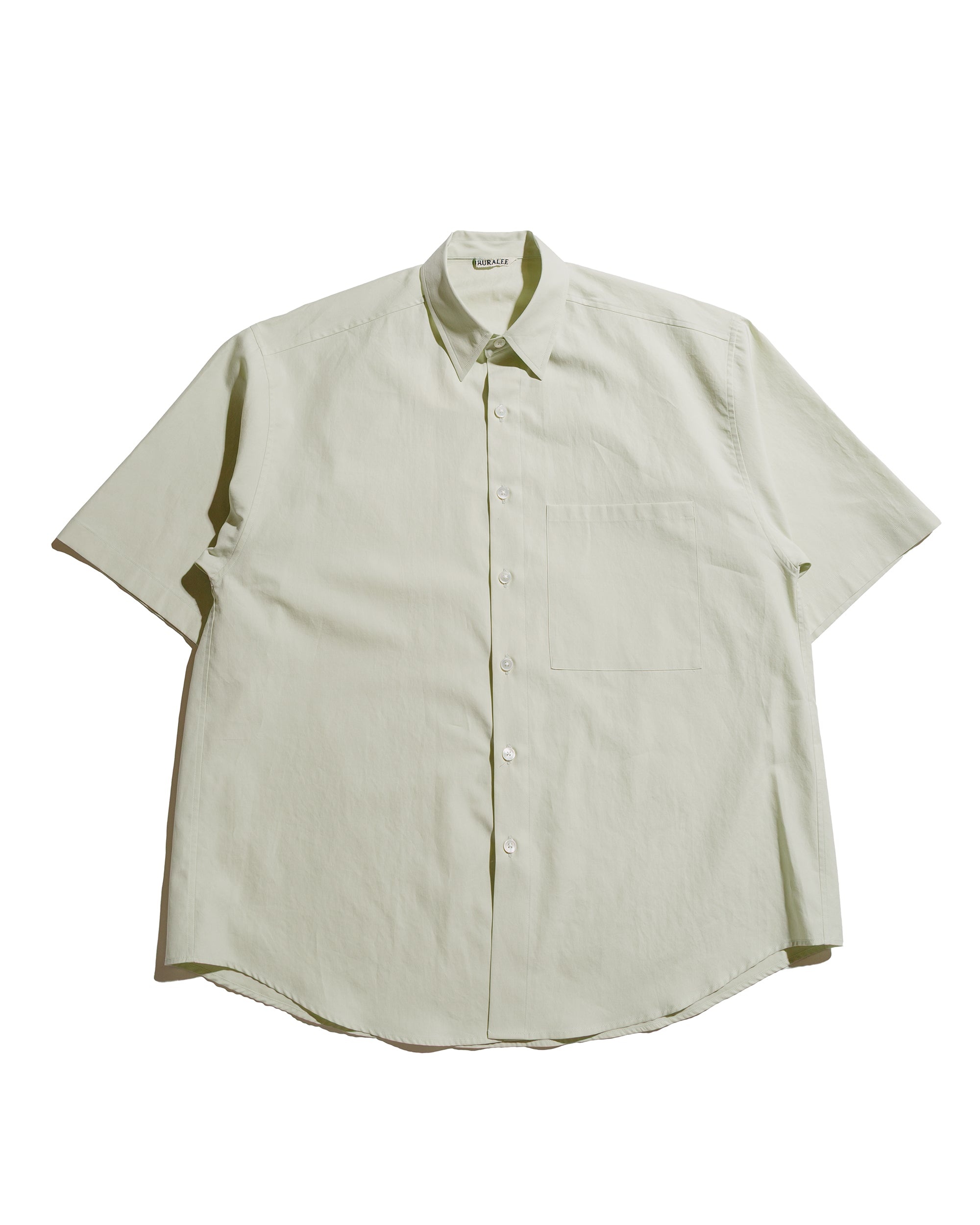 Washed Finx Twill Big Half Sleeved Shirt Light Green - 1