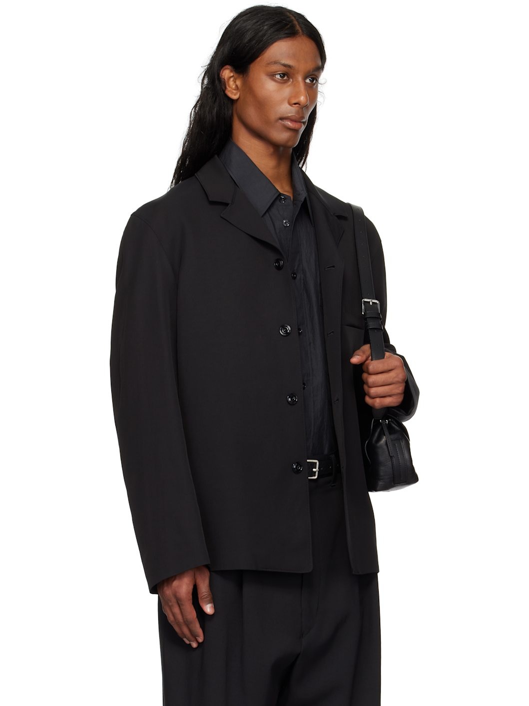 Black Tailored Shirt Jacket - 2