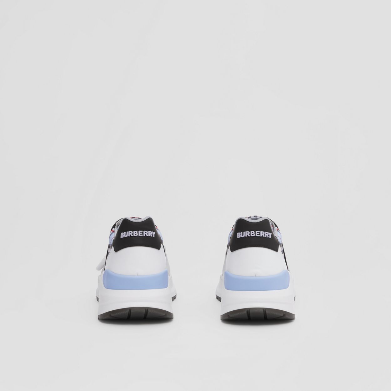 Check Nylon, Leather and Suede Sneakers - 5