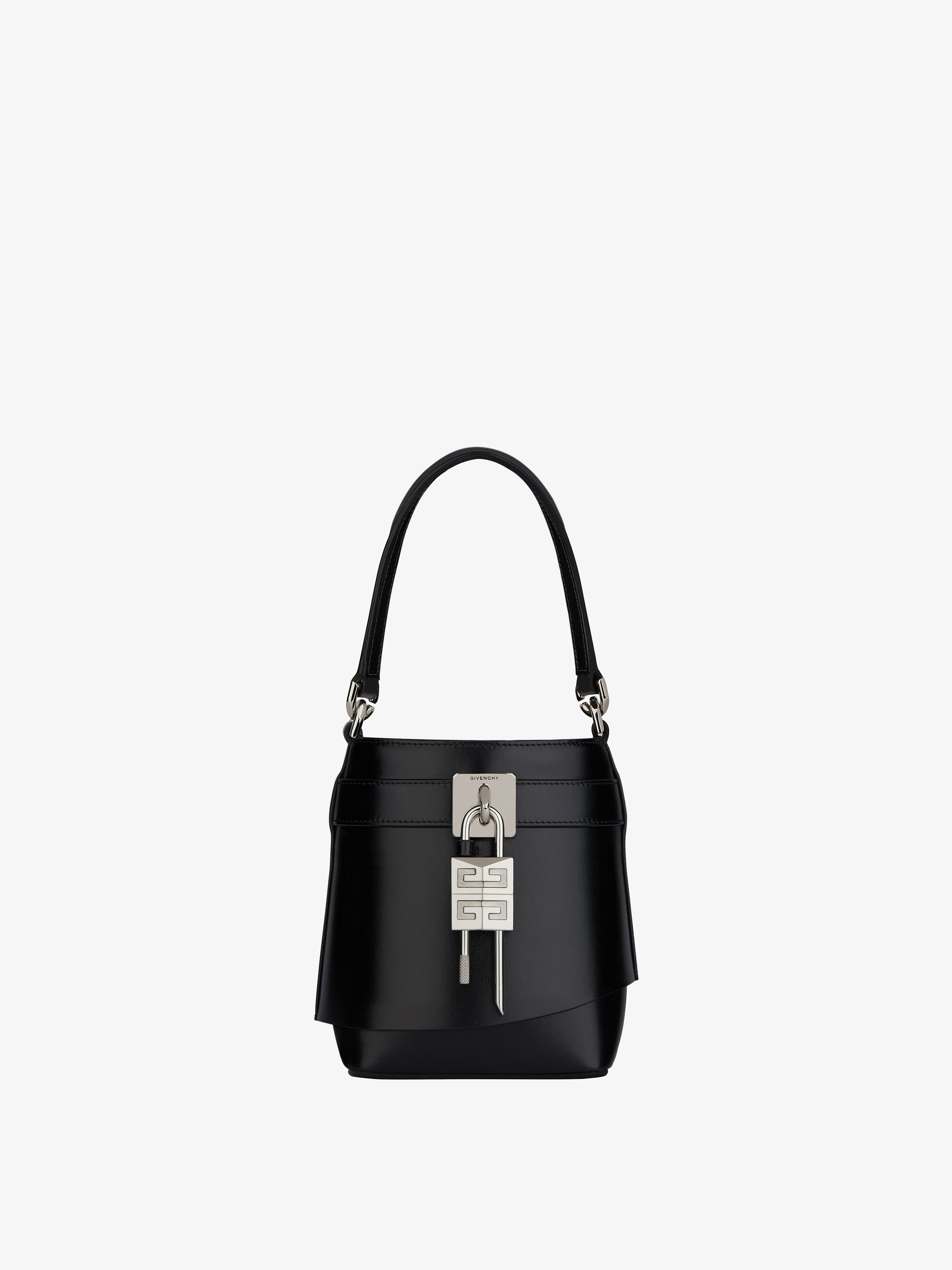 Givenchy MICRO SHARK LOCK BUCKET BAG IN BOX LEATHER | REVERSIBLE