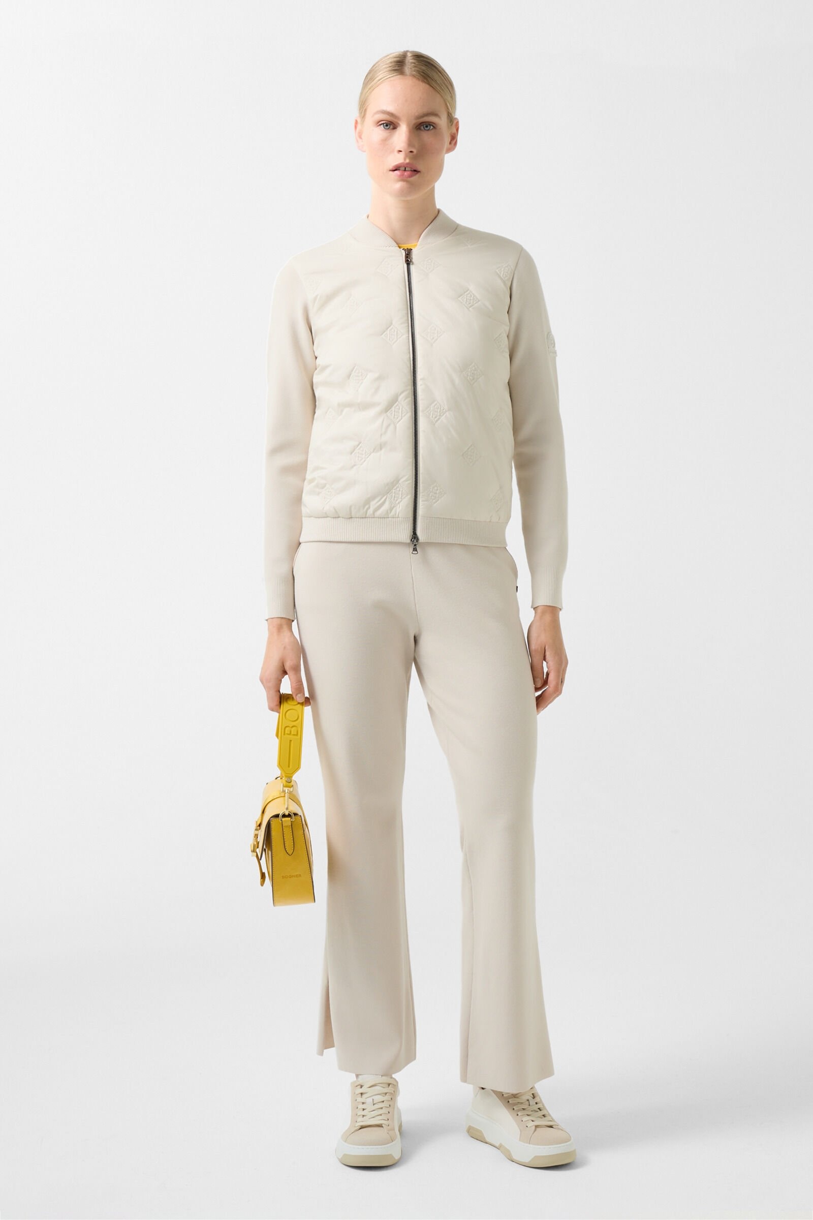 Anne Hybrid knit jacket in Sand - 4
