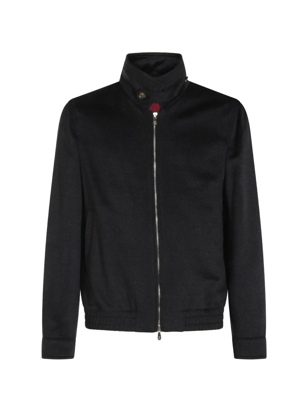 button-collar zip-up jacket - 1