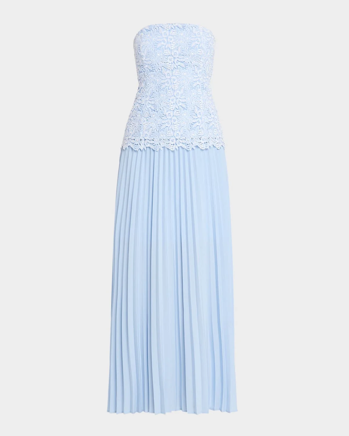 Cody Pleated Lace Strapless Dress - 1