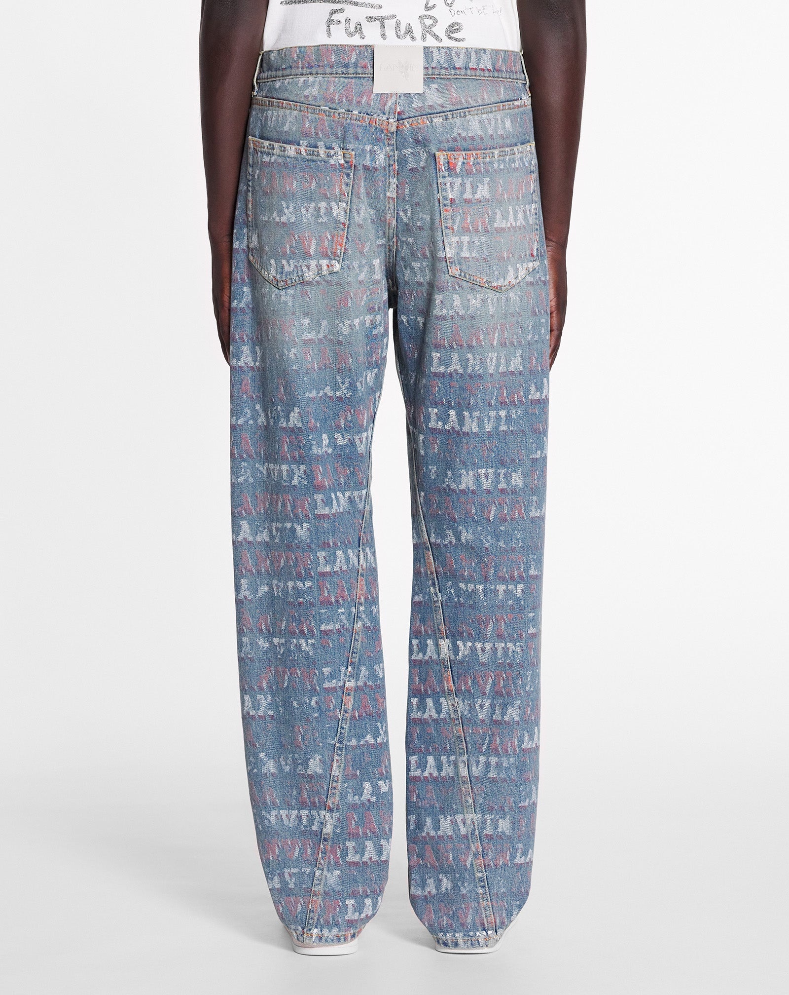LANVIN X FUTURE STRAIGHT FIT PRINTED PANTS FOR MEN - 4