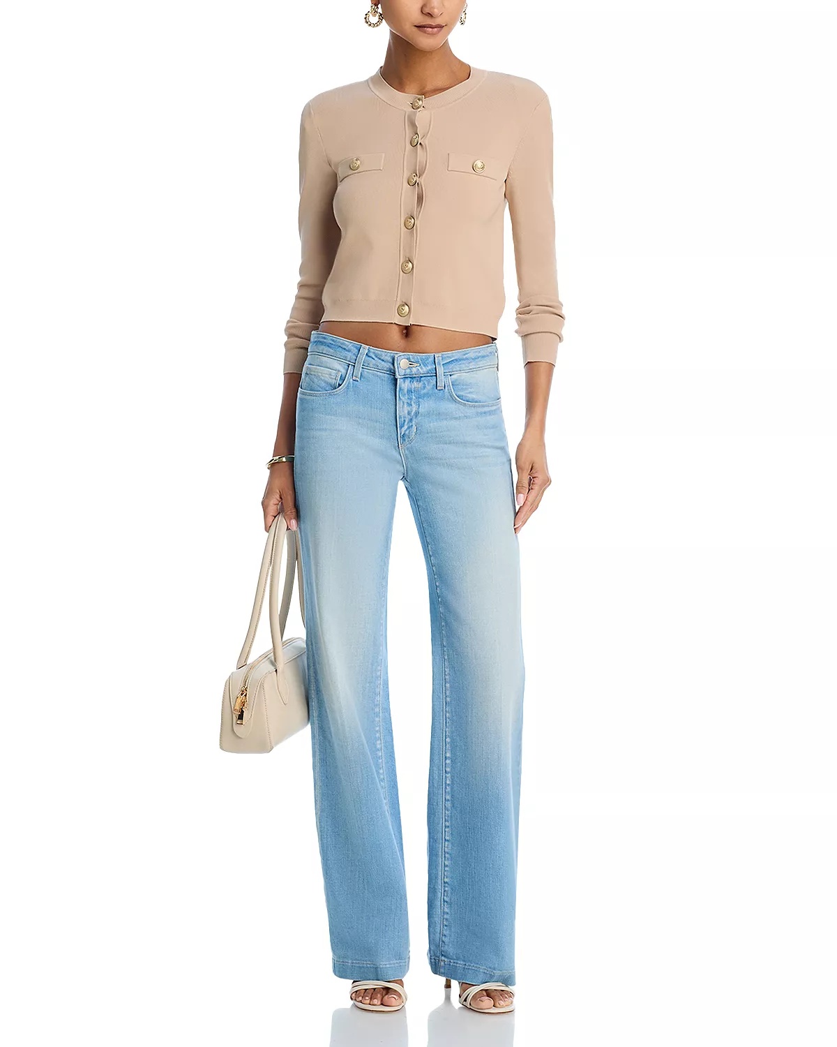 Joanne Mid Rise Wide Leg Jeans in Haven - 2