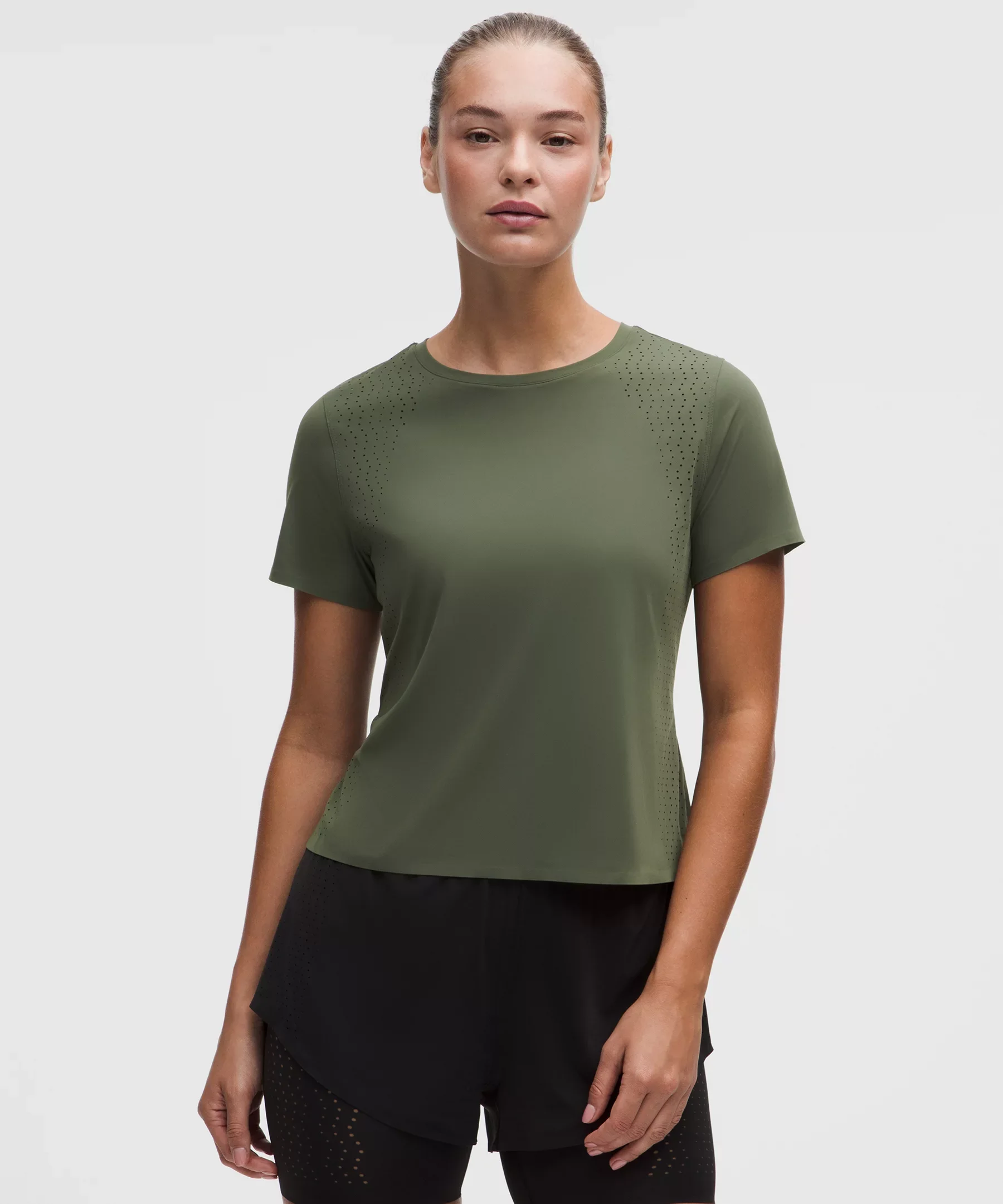 Sleek Perforated Running Short-Sleeve Shirt - 1
