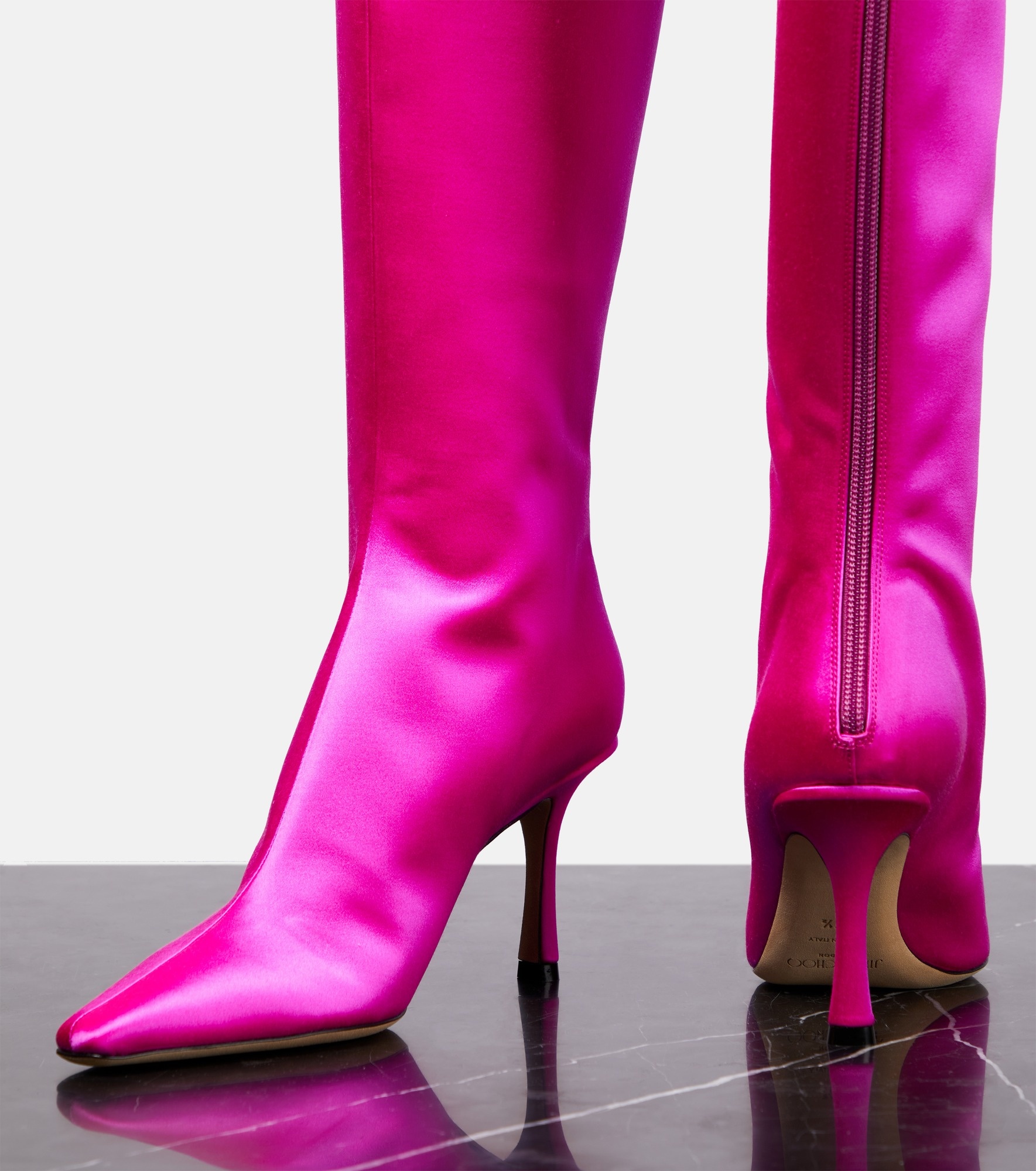 Agathe 85 satin knee-high boots - 6