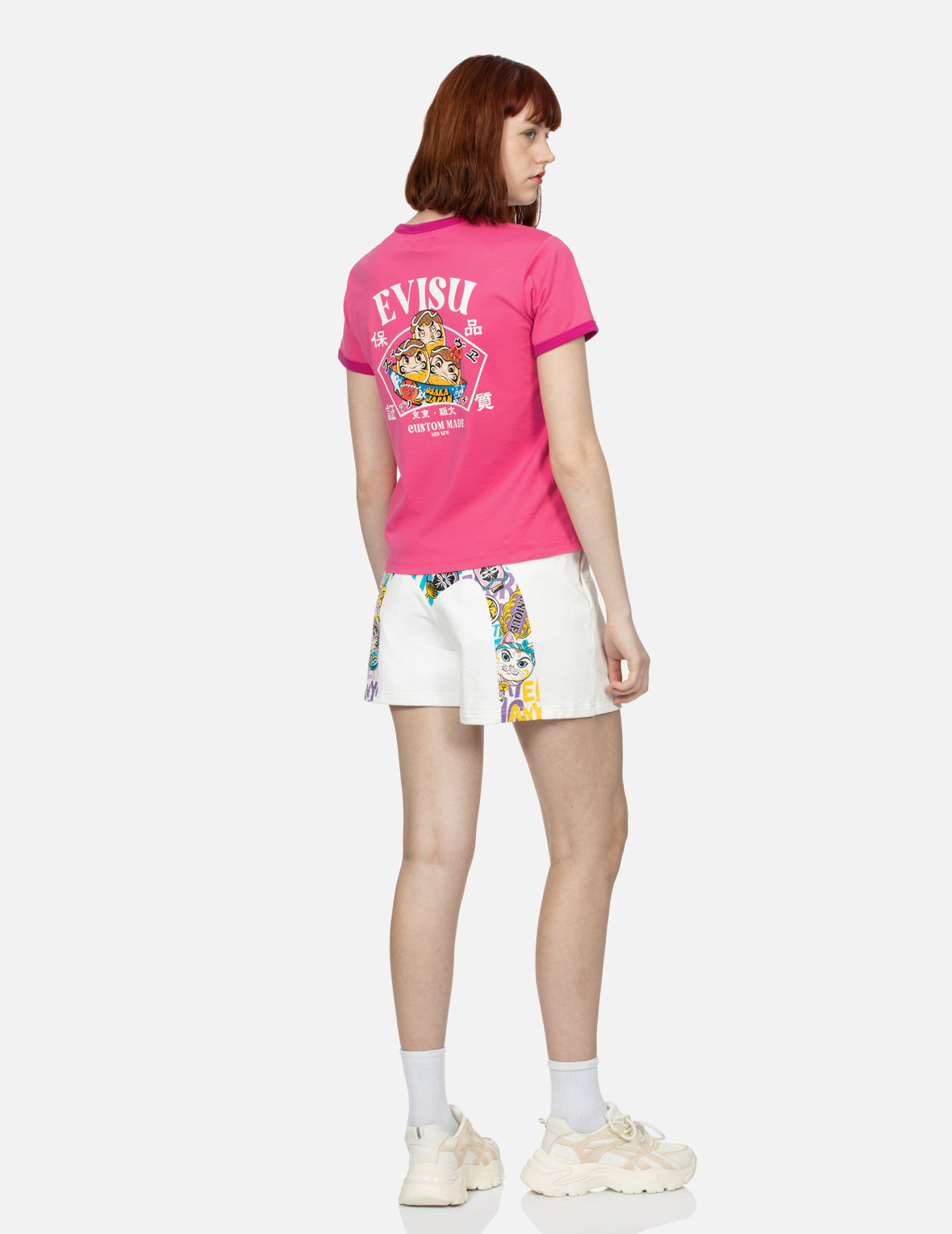 LOGO AND TAKOYAKI DARUMA PRINT REGULAR FIT RINGER T-SHIRT - 3