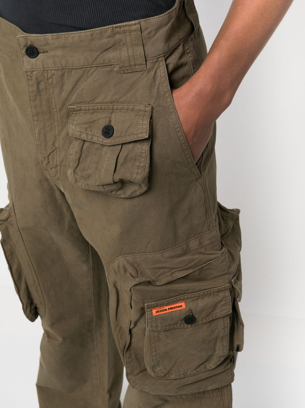 logo-patch straight-leg trousers - 5