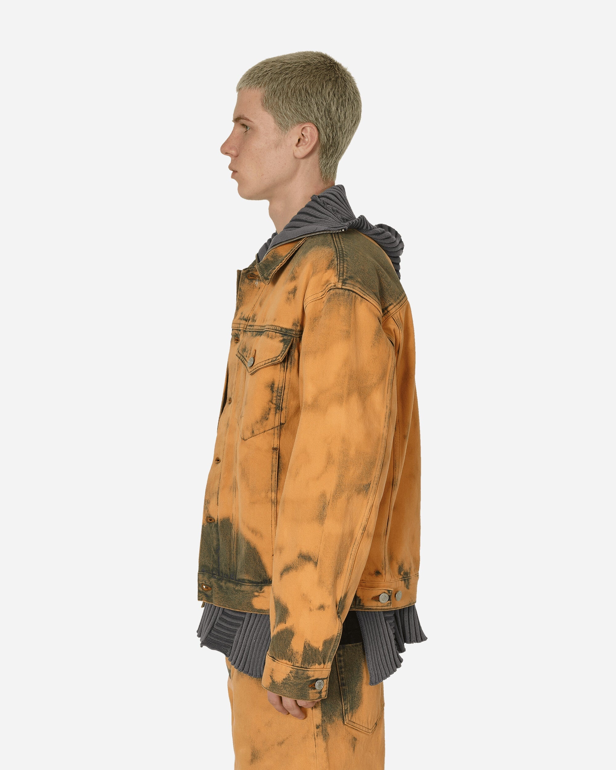 Loose Fit Tie-Dye Denim Jacket Light Rust - 2