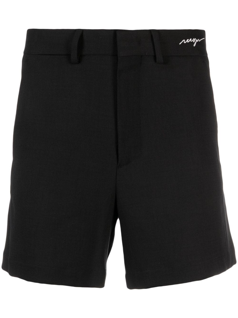 logo-embroidered mid-rise shorts - 1