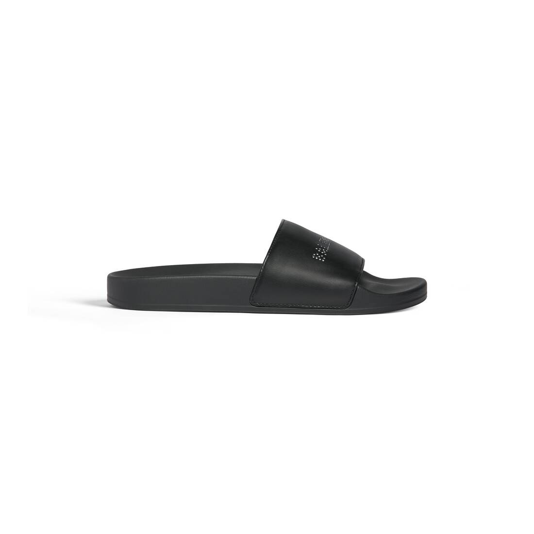 Women's Pool Slide Sandal With Rhinestones in Black - 1