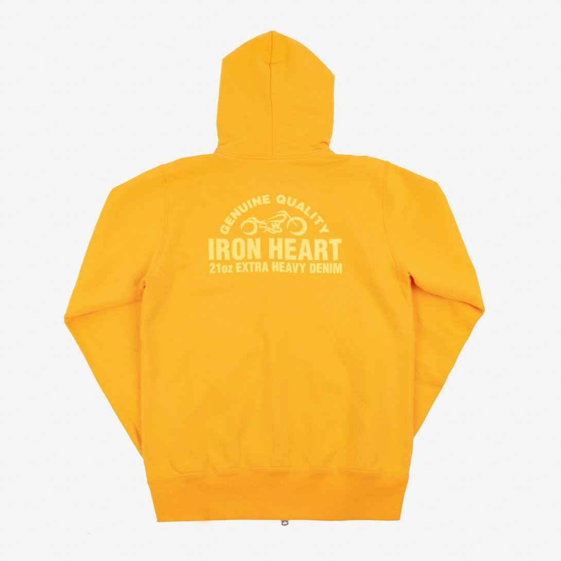 IHSW-63-MUS Printed 14oz Ultra Heavyweight Loopwheel Cotton Zippered Hoodie - Mustard - 5