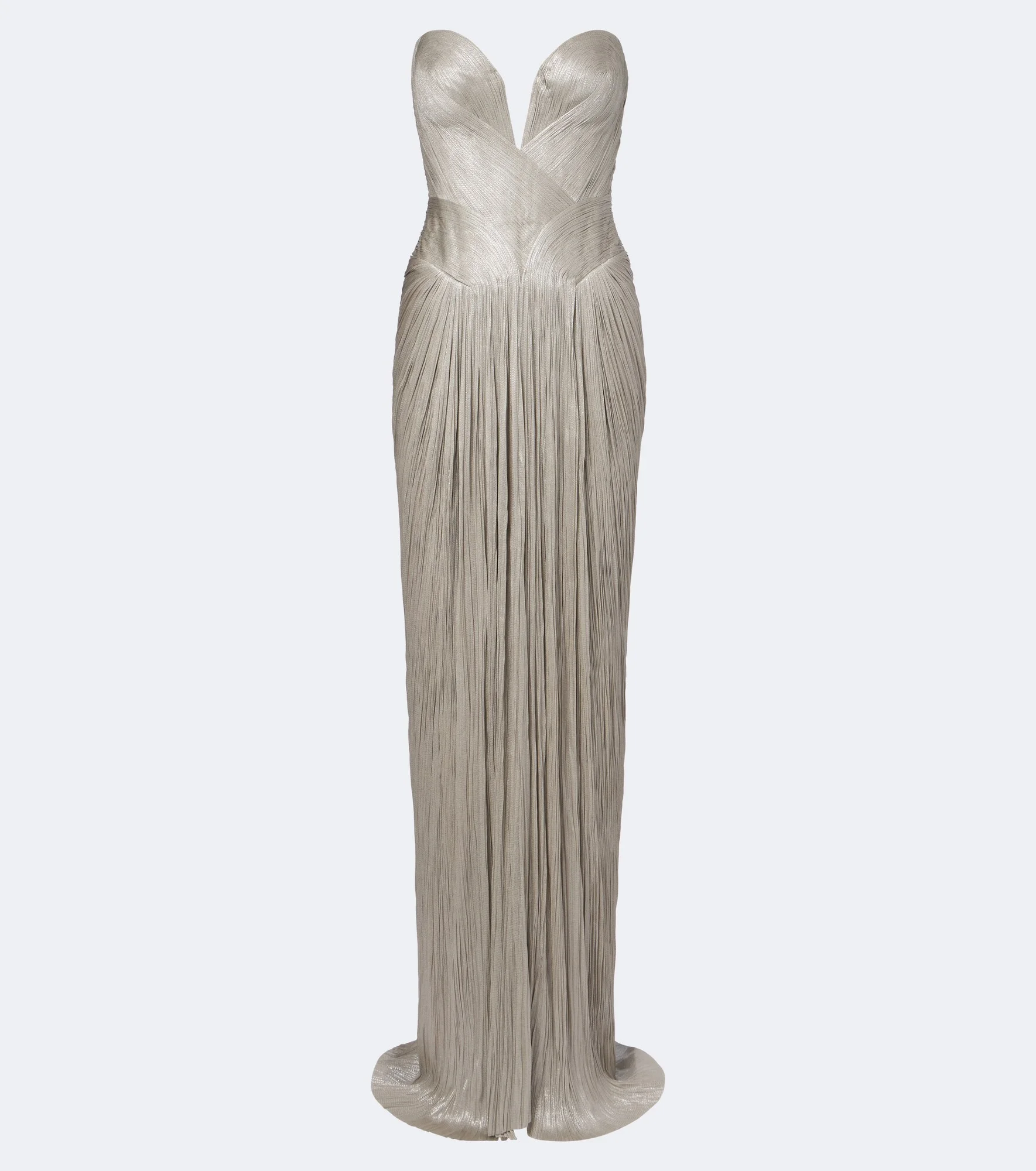 Noor pleated silk bustier gown - 1