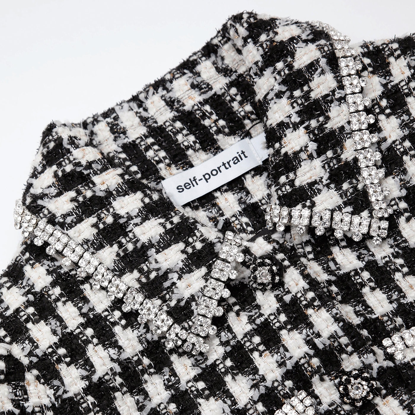 Black Check Boucle Crop Top - 5
